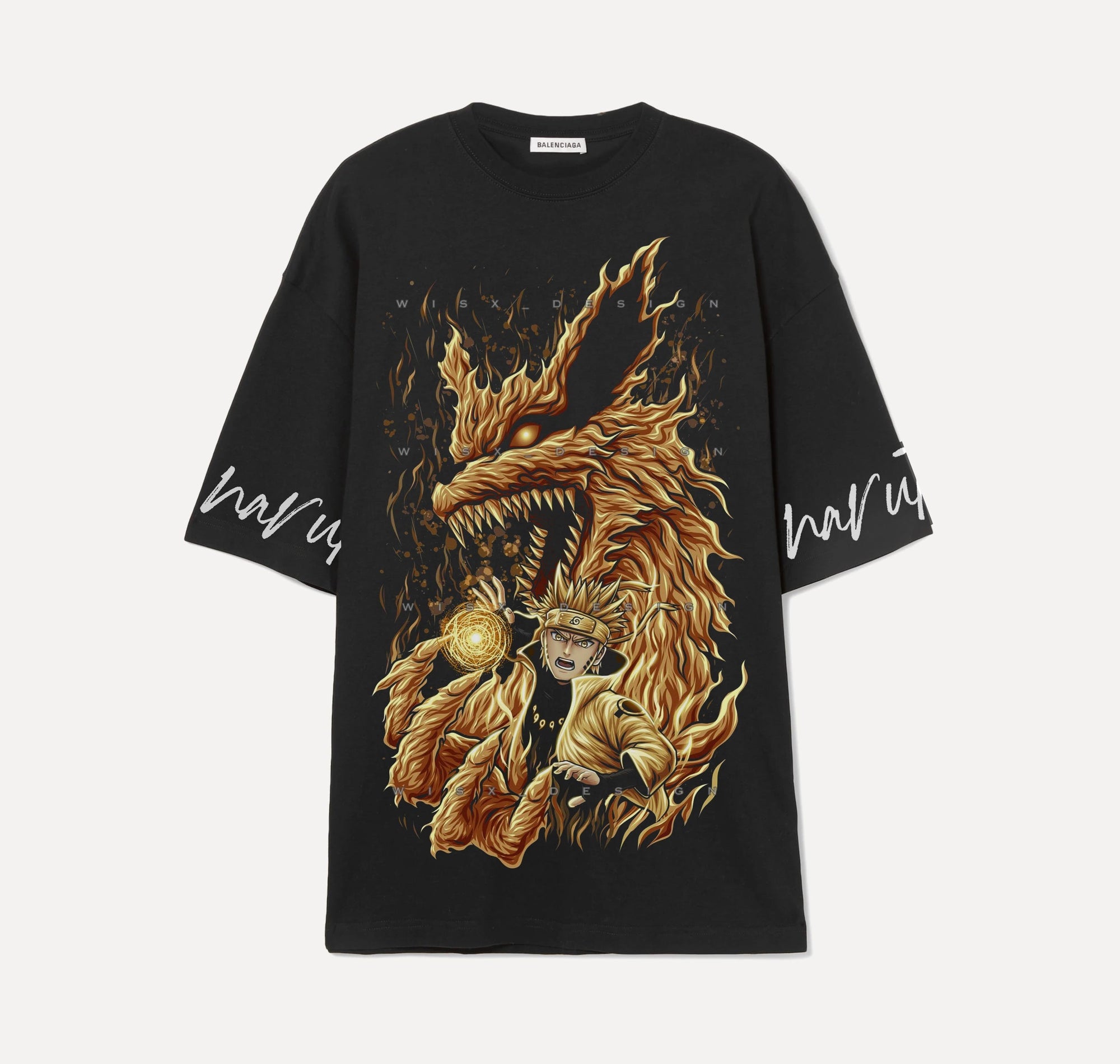 Naruto Uzumaki Kyubi - Naruto - Noir - T-shirt