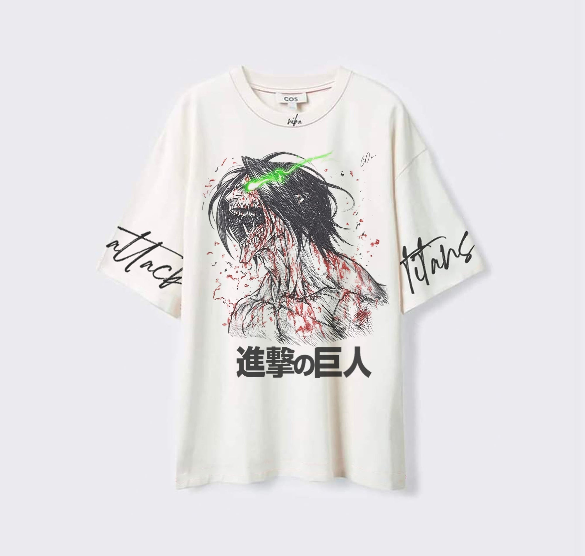 Attacker Titan - Attack on Titans - Blanc - Tshirt